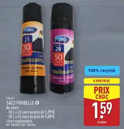 ALDI FOLIA Sacs poubelle offre