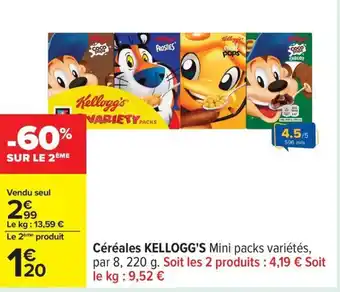 Carrefour Céréales kellogg's offre