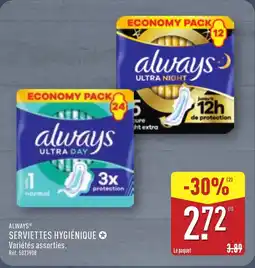 ALDI ALWAYS Serviettes hygiénique offre
