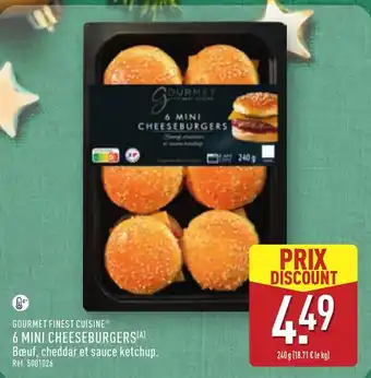 ALDI GOURMET FINEST CUISINE 6 mini cheeseburgers offre