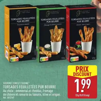 ALDI GOURMET FINEST CUISINE Torsades feuilletées pur beurre offre