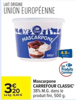 Carrefour Mascarpone carrefour classic offre