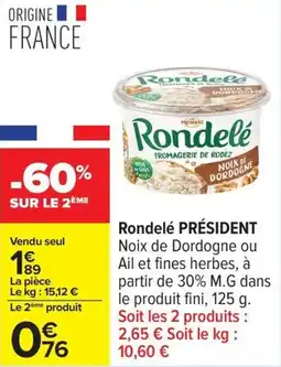 Carrefour Rondelé président offre