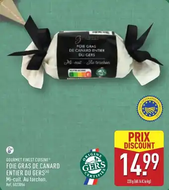 ALDI GOURMET FINEST CUISINE Foie gras de canard entier du gers offre