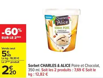 Carrefour Sorbet charles & alice offre
