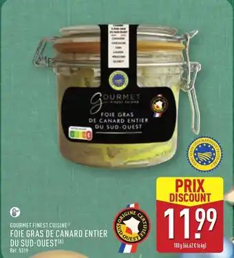 ALDI GOURMET FINEST CUISINE Foie gras de canard entier du sud-ouest offre