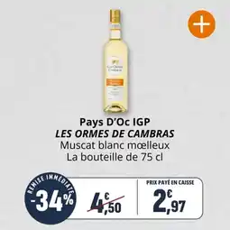 Coccinelle Supermarché Pays d'oc igp les ormes de cambras offre