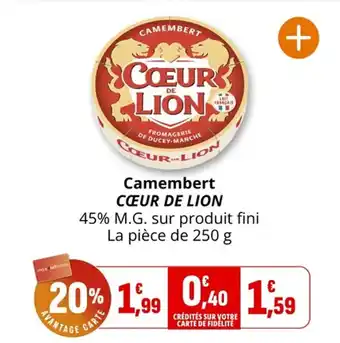 Coccinelle Supermarché Camembert cœur de lion offre