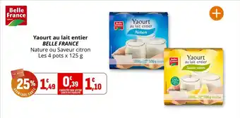 Coccinelle Supermarché Yaourt au lait entier belle france offre