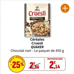 Coccinelle Supermarché Céréales cruesli quaker offre