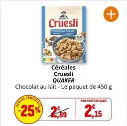 Coccinelle Supermarché Céréales cruesli quaker offre