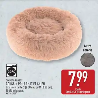 ALDI CACHET & ROMEO Coussin pour chat et chien offre