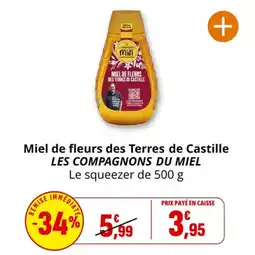 Coccinelle Supermarché Miel de fleurs des terres de castille les compagnons du miel offre