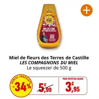 Coccinelle Supermarché Miel de fleurs des terres de castille les compagnons du miel offre