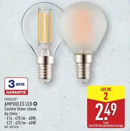 ALDI CASALUX Ampoules led offre