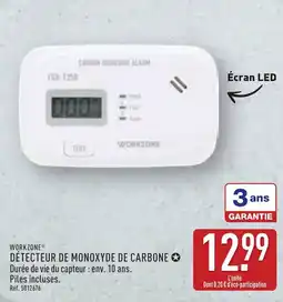 ALDI WORKZONE Détecteur de monoxyde de carbone offre