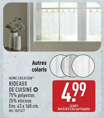 ALDI HOME CREATION Rideaux de cuisine offre
