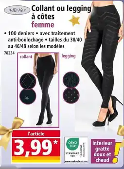 Norma Ellenor collant à côtes femme offre