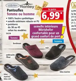 Norma Ronley / ellenor pantoufles femme bordeaux offre