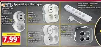 Norma Prise 16 a avec 2 ports usb a+c offre