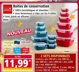 Norma Casa royale boîtes de conservation bleu émeraude offre