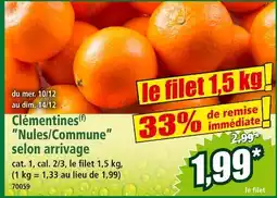 Norma Clémentines nules/commune offre