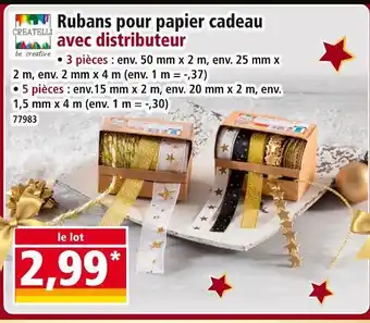 Norma Creatbelli rubans pour papier cadeau avec distributeur offre