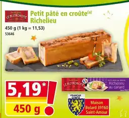 Norma Le distronome petit pâté en croûte richelieu offre