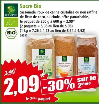Norma Bio sonne sucre roux de canne cristallisé offre