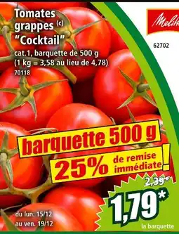 Norma Tomates grappes cocktail offre