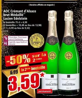 Norma Lucien edelstein aoc crémant d'alsace brut médaillé offre