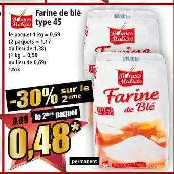 Norma Bonnes malices farine de blé type 45 offre
