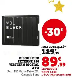 Hyper U Western digital disque dur externe p10 offre