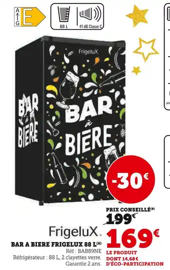 Hyper U Frigelux bar à bière 88l offre