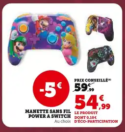 Hyper U Nintendo manette sans fil power a switch offre