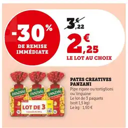 Super U Panzani pâtes créatives pipe rigate offre
