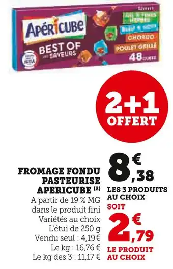 Super U Apericube fromage fondu pasteurisé offre