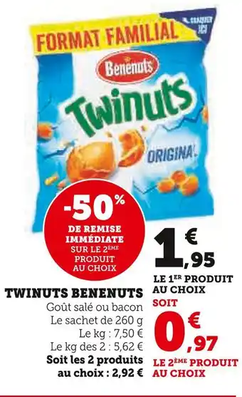 Super U Benenuts twinuts offre