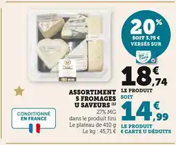 Super U U assortiment 5 fromages offre