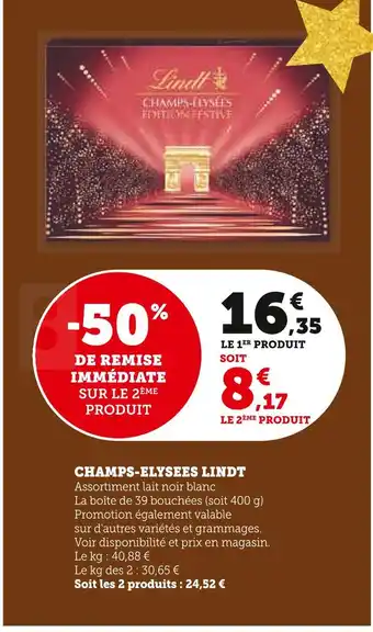 Super U Lindt champs-elysees offre