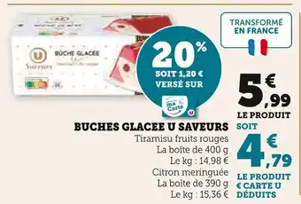 Super U U saveurs buches glacee offre