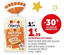 Super U Harrys pain de mie 100% mie offre