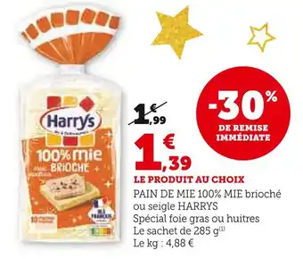 Super U Harrys pain de mie 100% mie offre