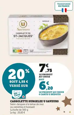 Super U U saveurs cassolette surgelée offre