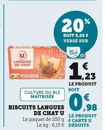 Super U U biscuits langues de chat offre