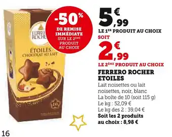 Super U Ferrero rocher étoiles offre