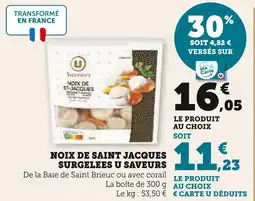 Super U U saveurs noix de saint jacques surgelées offre