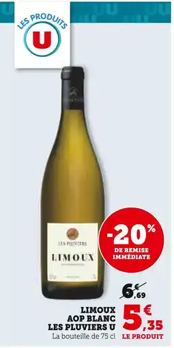 Super U Les pluviers u limoux aop blanc offre