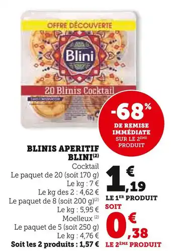 Super U Blini blinis apéritif cocktail offre