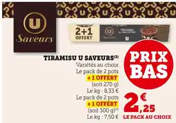 Super U U saveurs tiramisu variétés au choix offre